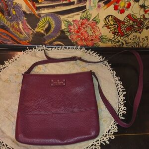 Kate Spade Bay Street CORA Crossbody Shoulder Bag Wine Merlot Pebbled Leather